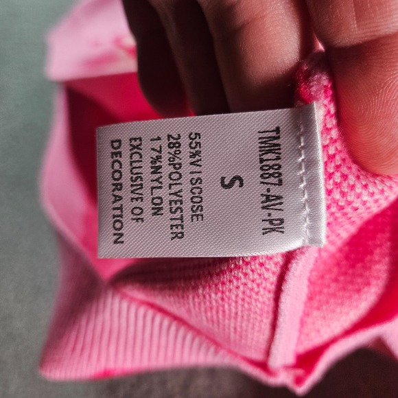 NWOT THML Sweater Women Small Chain Knit Pink‎ White - Picture 5 of 11